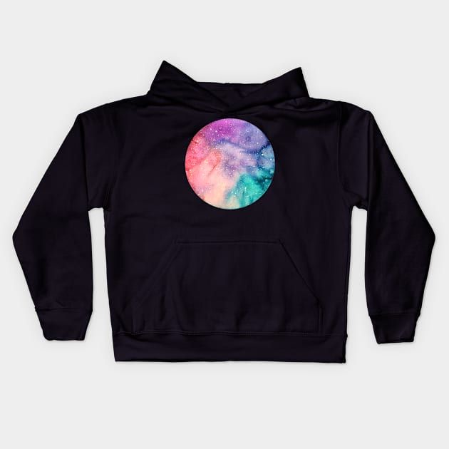 Watercolor Tiny Nebula #1 Kids Hoodie by Euminee